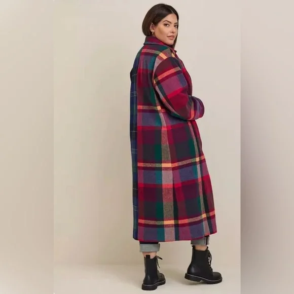 TORRID - Dual Plaid Wool Coat - 3XL - Picture 2 of 10